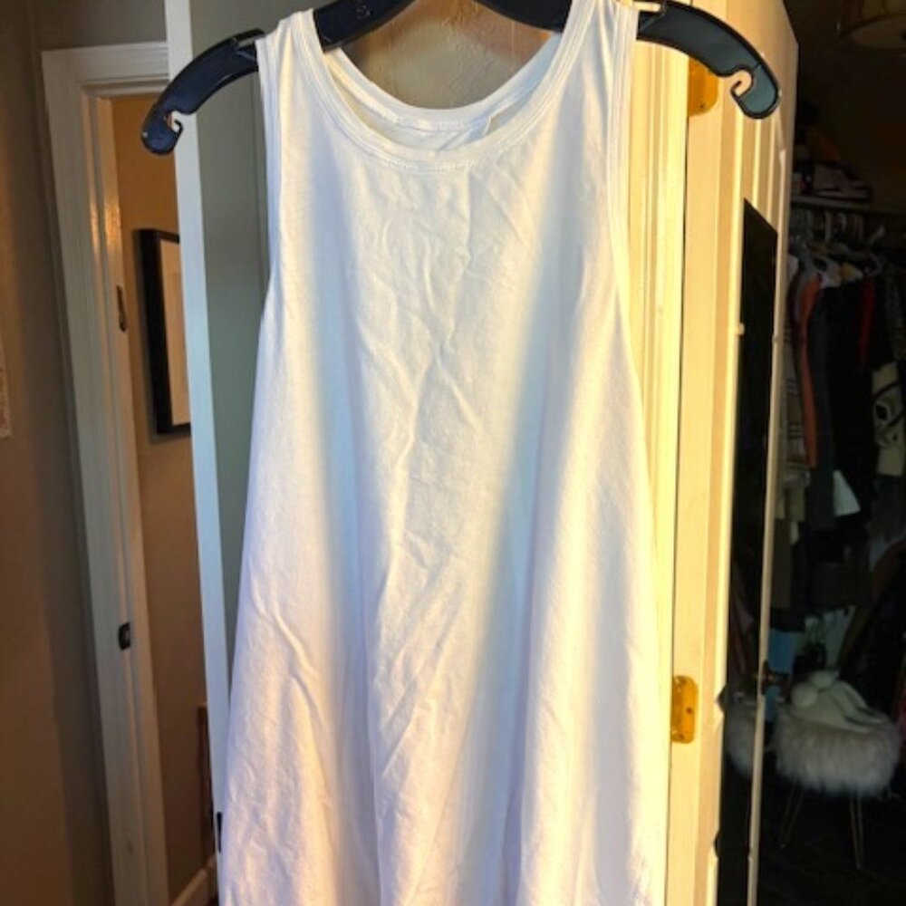 White Lululemon Split Back Tie-Up Tank Top, Size 12?